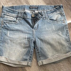 Light Blue Distressed Jean Shorts